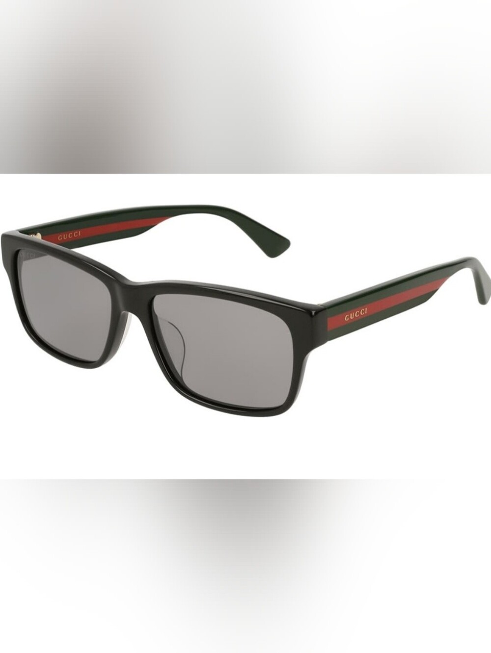 Gucci Black & Green Men's Sunglasses with Gray Lenses